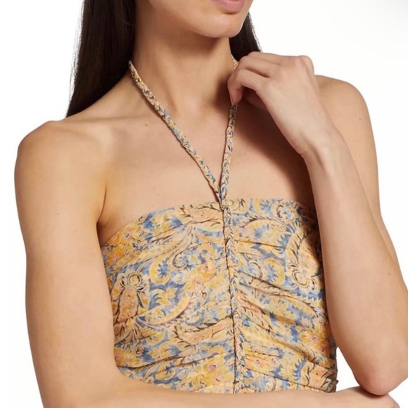 NEW VERONICA BEARD SILK PAISLEY PRINT HALTER TOP - Picture 3 of 11